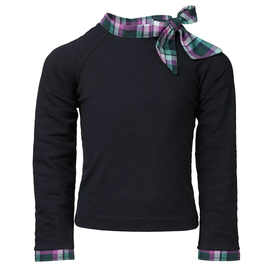Infantium Victoria Bow-Tie Shirt Mädchen Schwarz Gr.128 Baumwolle