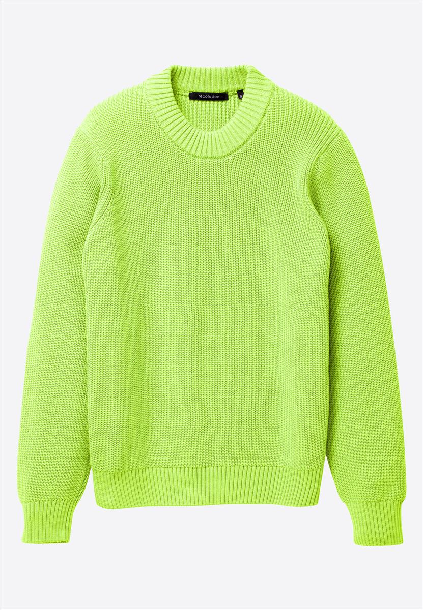 recolution Macrozamia Pullover lime green XS Bio-Baumwolle