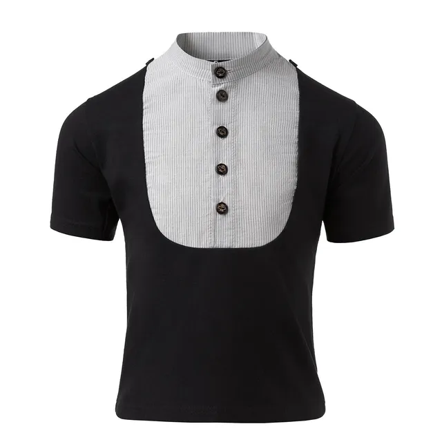 Infantium Victoria Plastron Shirt Kinder T-Shirt Schwarz Baumwolle
