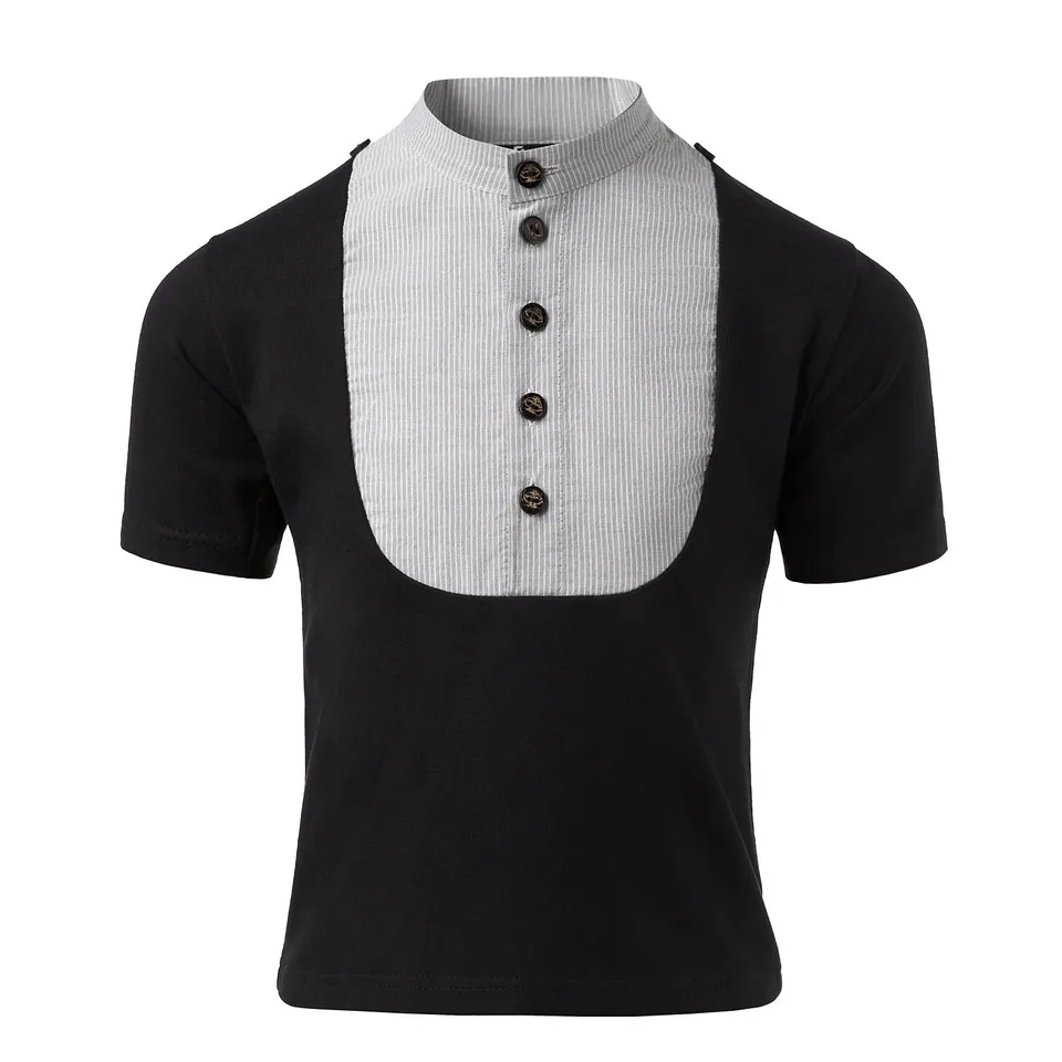Infantium Victoria Plastron Shirt Kinder T-Shirt Schwarz Baumwolle