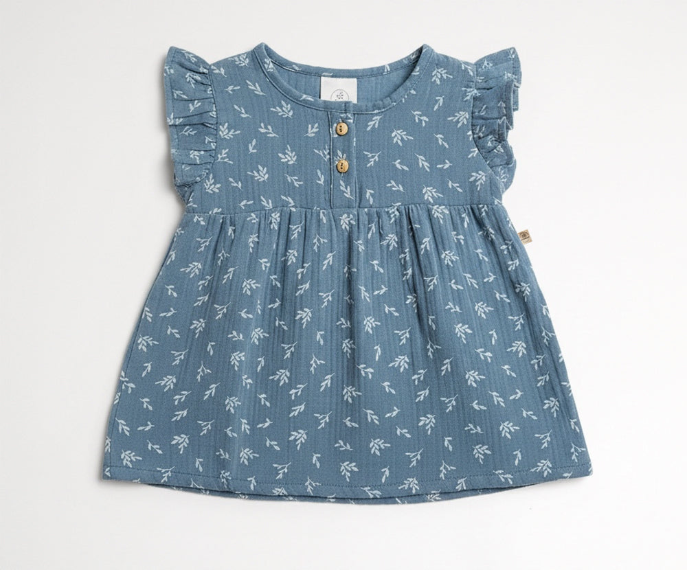 Naturkind Musselin Tunika Baby Tunika Navy 62/68 GOTS