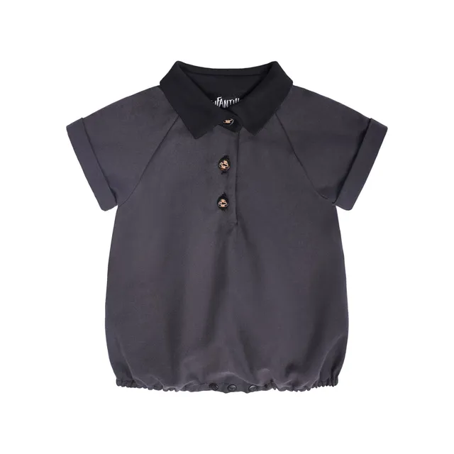 Infantium Victoria Baby Black Romper Strampler Schwarz 80 Bio