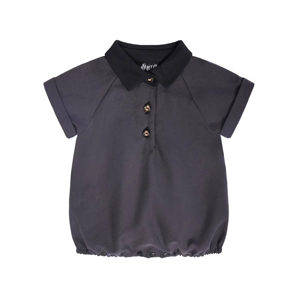 Infantium Victoria Baby Black Romper Strampler Schwarz 80 Bio