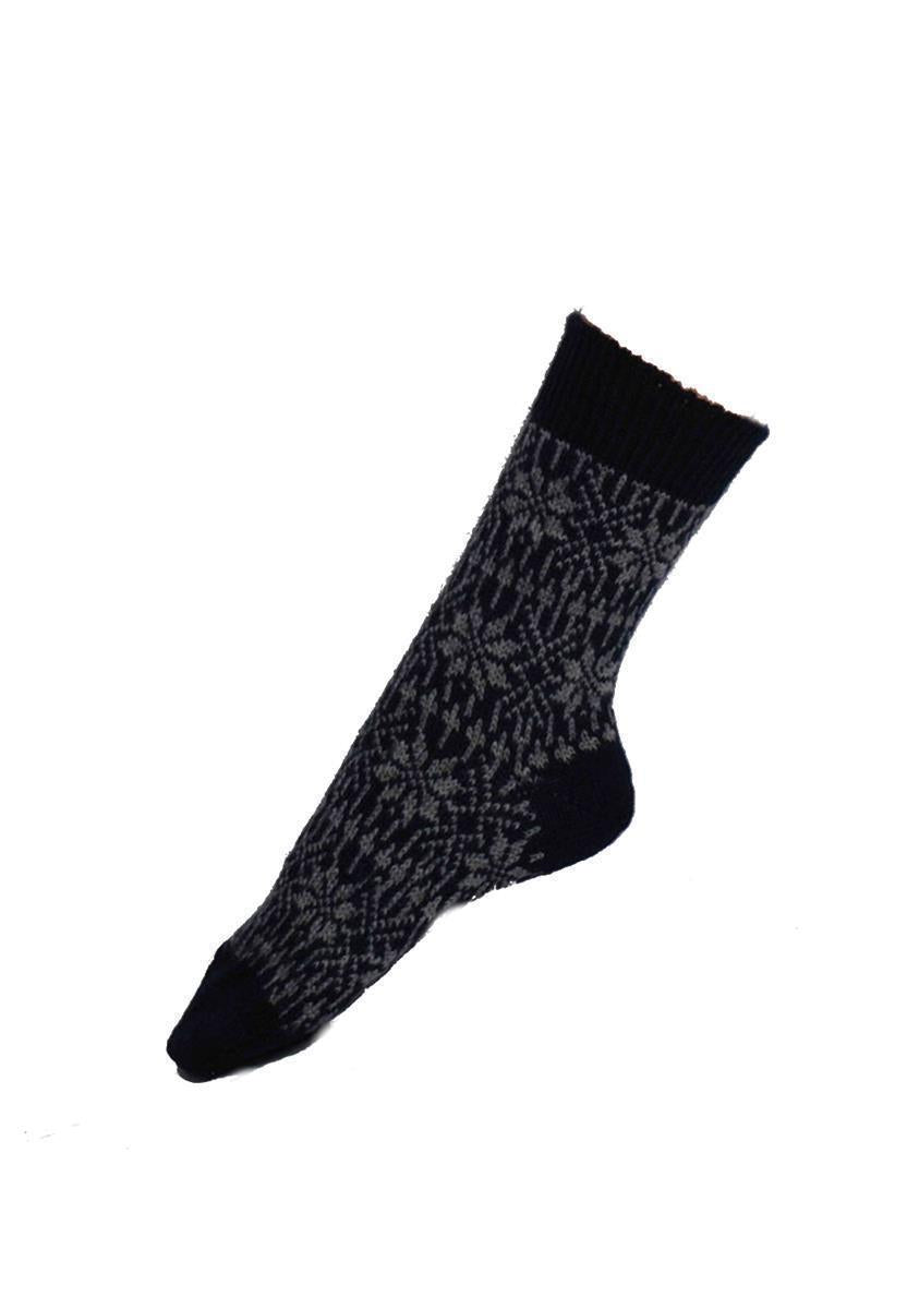 Marlowe Nature Norweger Sternemuster Wollsocken blau/grau