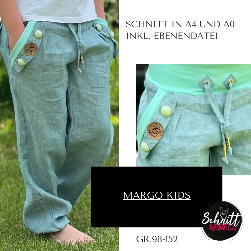 Schnittrebell Margo Kids Hose Schnittmuster Gr.98-152