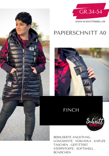 Schnittrebell Finch Weste Papierschnitt 34-54 Stepper