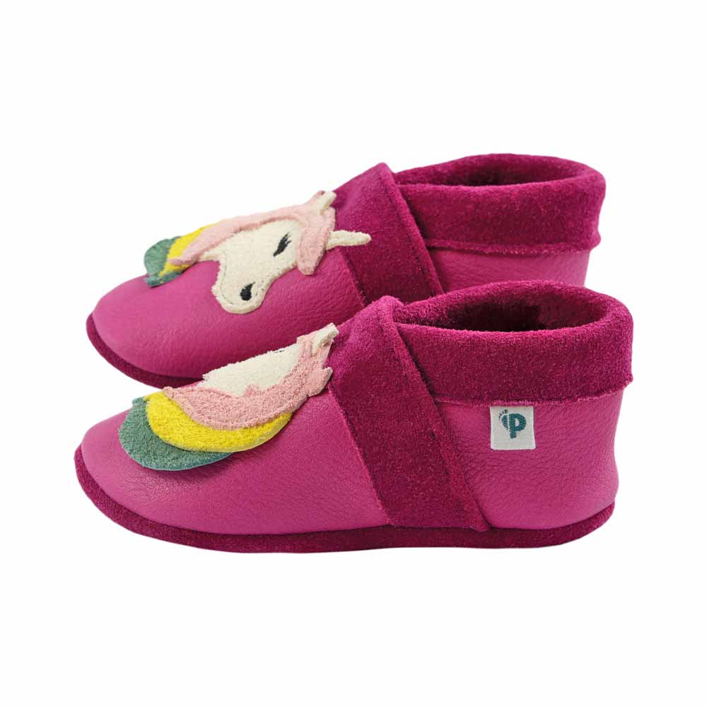 Pantolinos Einhorn Barfußschuhe purpur Naturleder
