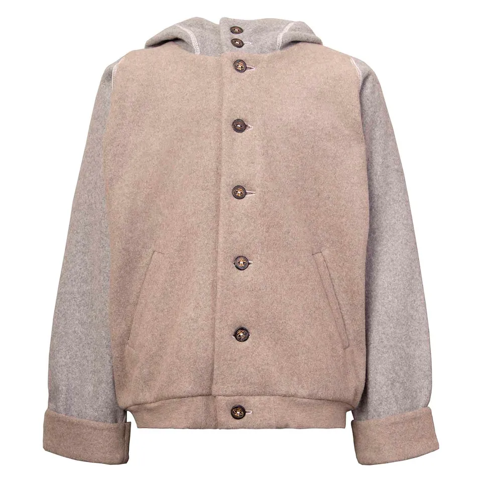 Infantium Victoria Hoodie Beige Bio-Fleece Knöpfe Kinder