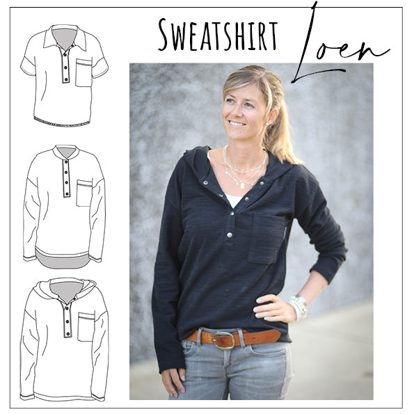 Moeve Design Loen Sweatshirt Schnittmuster Damen Gr. 32-52 Kapuze