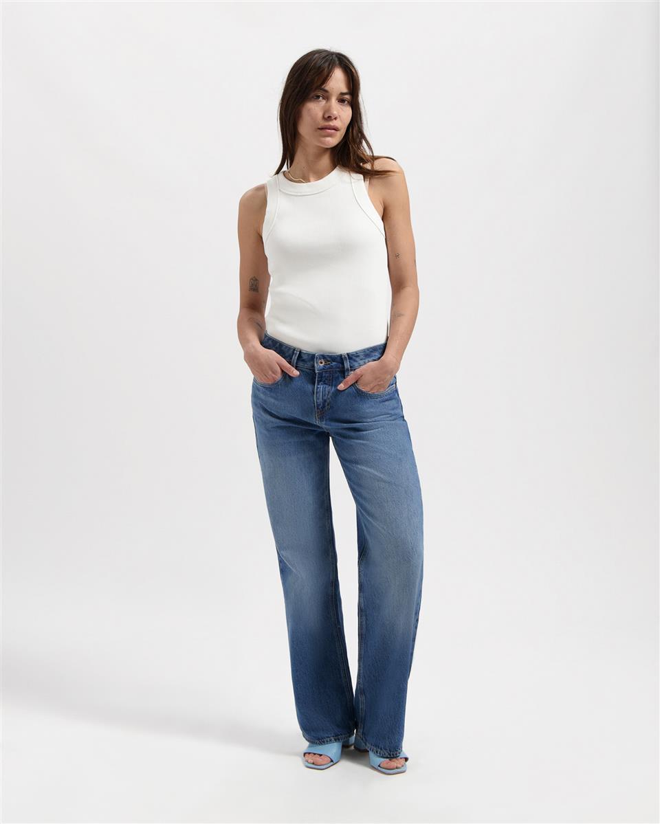 marlowe nature Lena Low Loose Jeans rosebowl blue Bio-Baumwolle