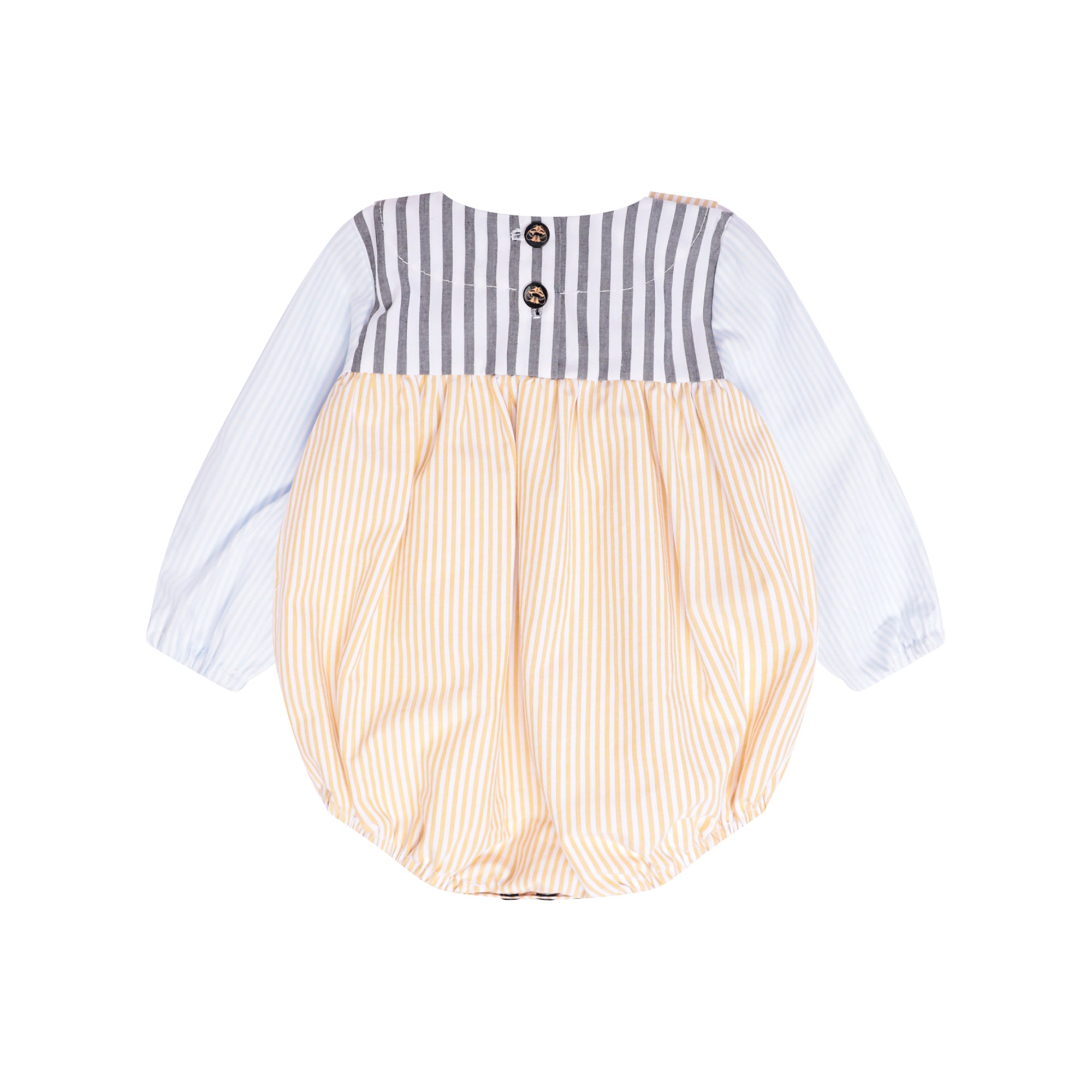 Infantium Victoria Baby Romper Streifen Gelb-Blau Bio 68-92