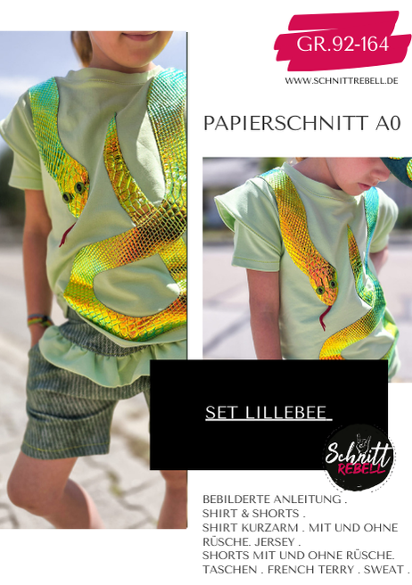 Schnittrebell Lillebee Sommerset Papierschnitt Gr. 92-164 Jersey