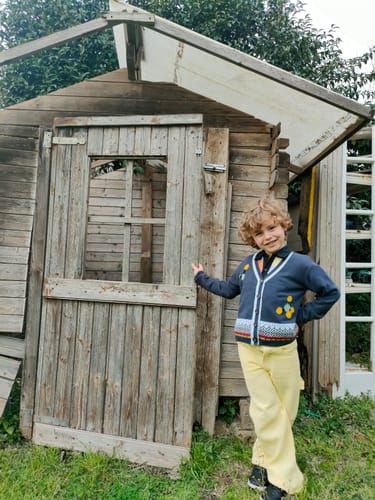 Infantium Victoria Stoffhose Gelb Gr.116 Waffle Baumwolle