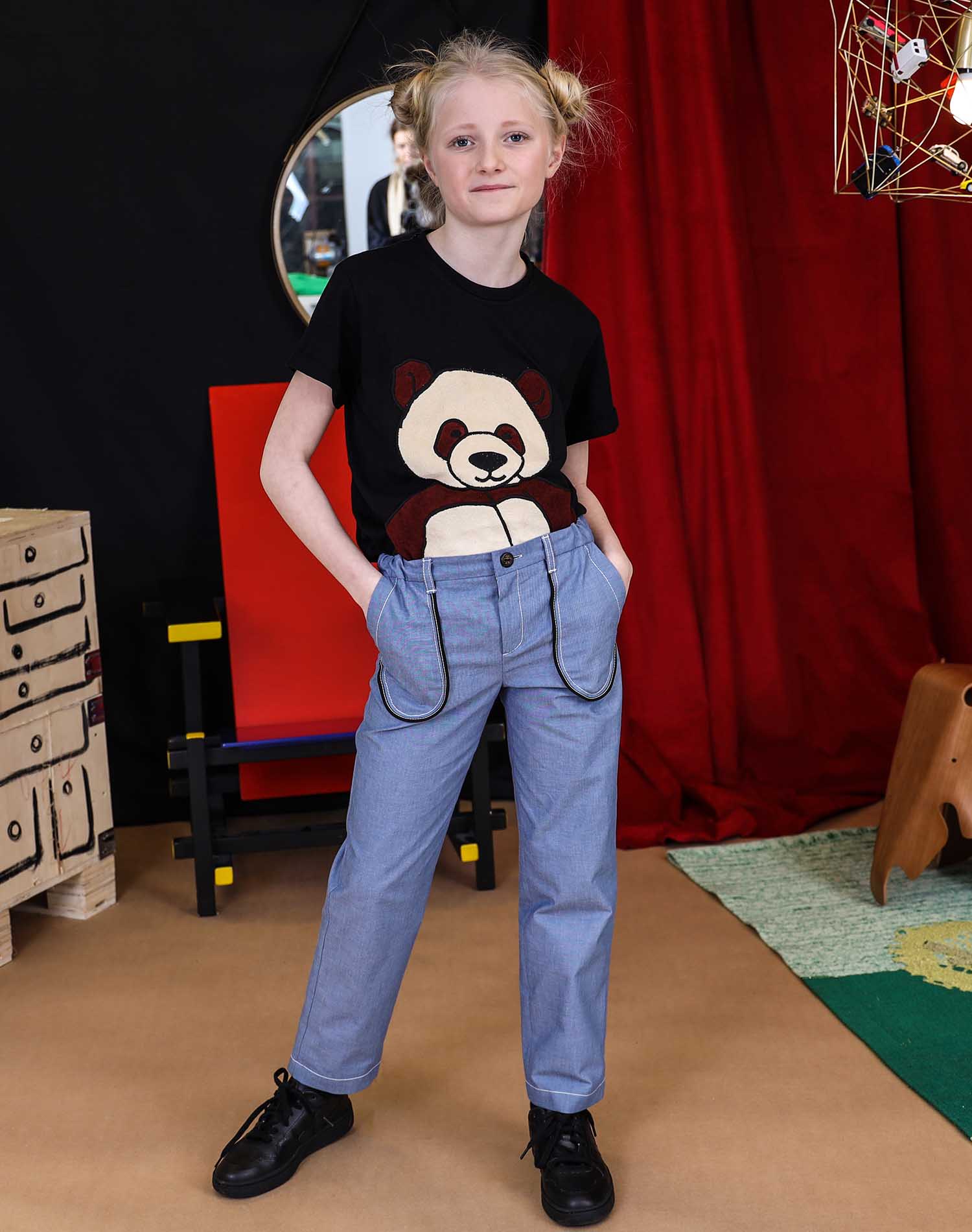 Infantium Victoria Bootcut Jeans Kinderjeans blau Denim