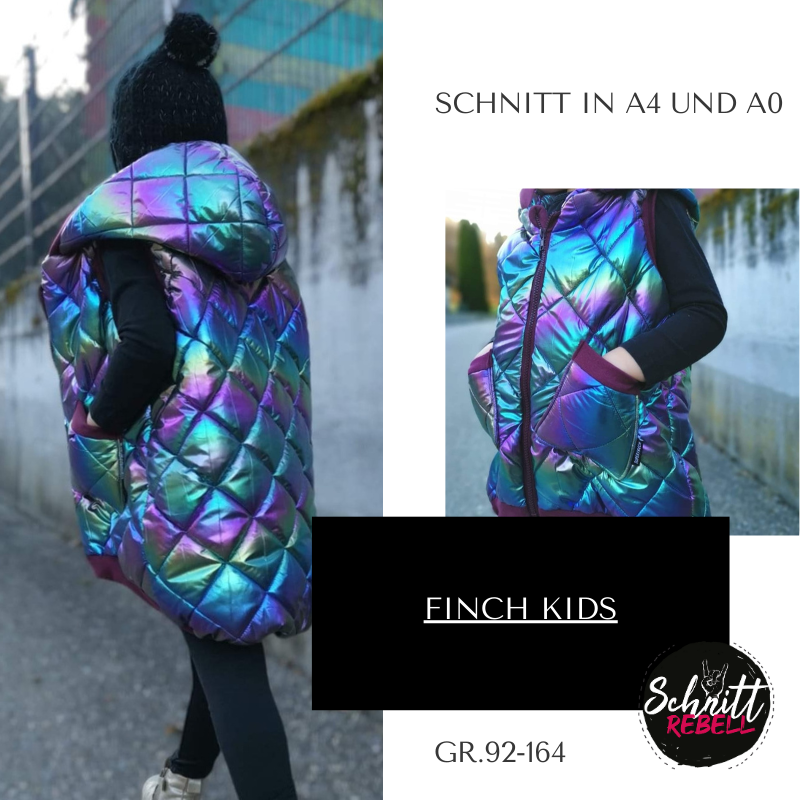 Schnittrebell Finch Kids Weste Schnittmuster Gr.92-164 PDF