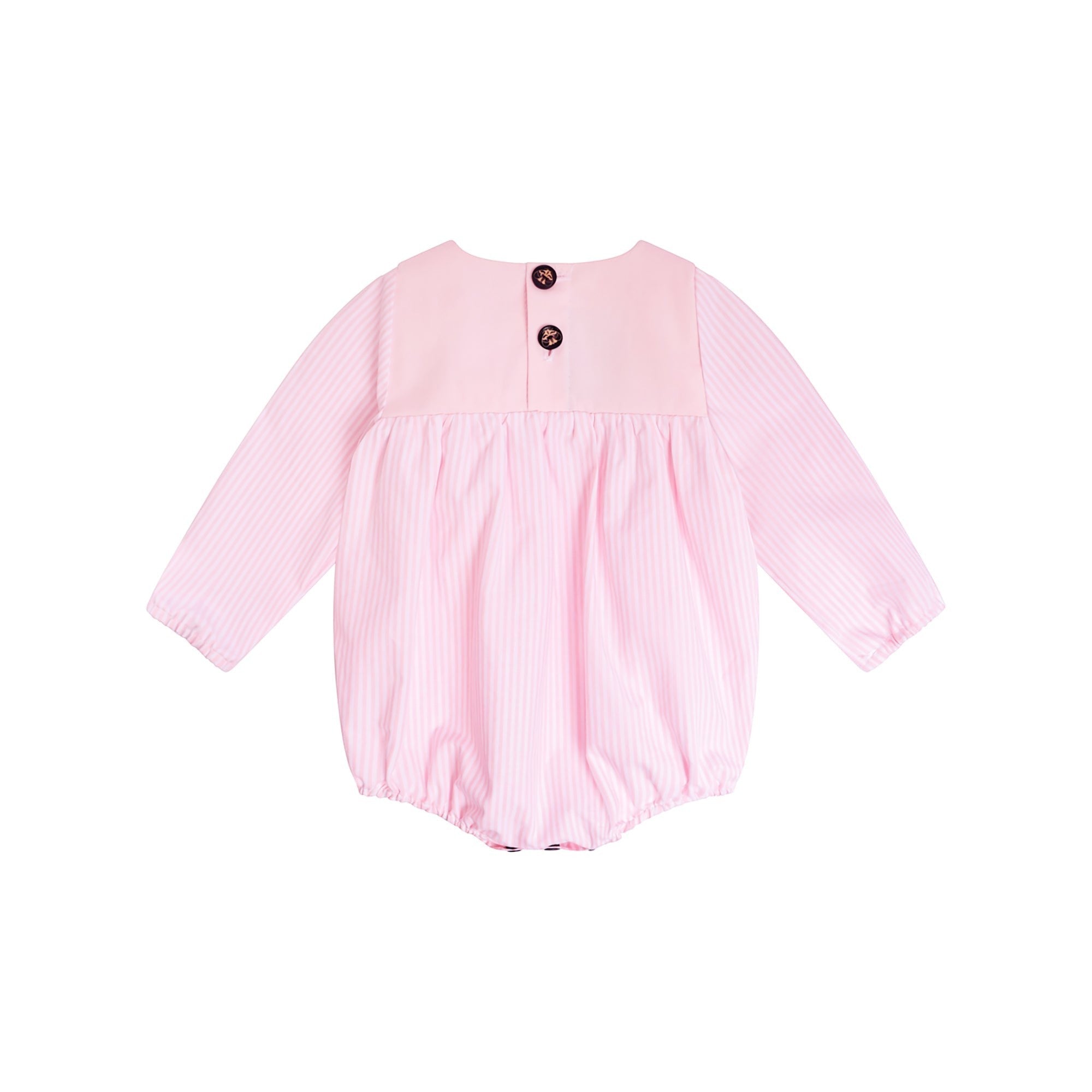 Infantium Victoria Baby Romper Rosa Streifen Bio-Poplin