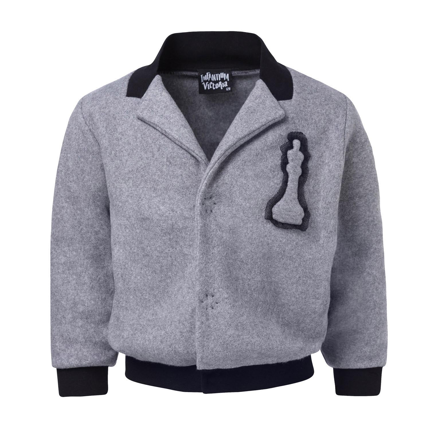 Infantium Victoria Grey Fleece Blazer Kinderjacke 128 Grau Baumwolle
