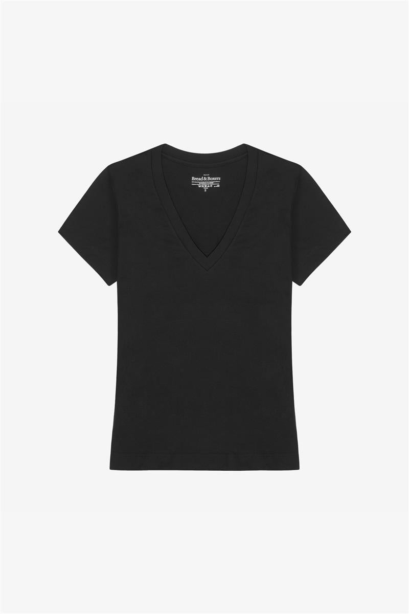 marlowe nature Shirts V-Neck regular T-Shirt black Bio-Baumwolle