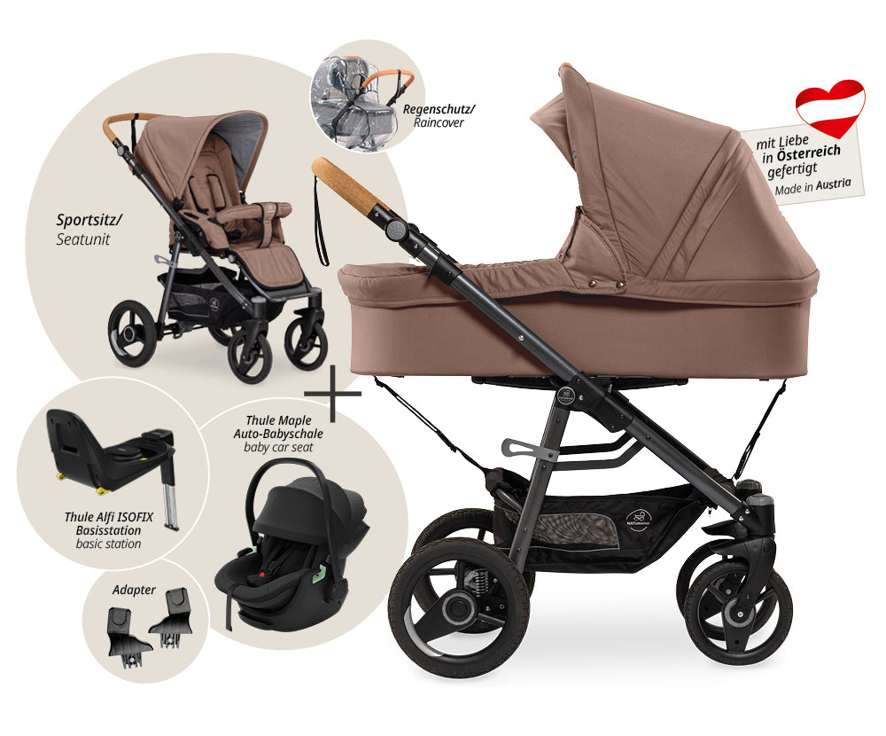 Naturkind Lux Evo 4in1 Kinderwagen Max Thule Maple