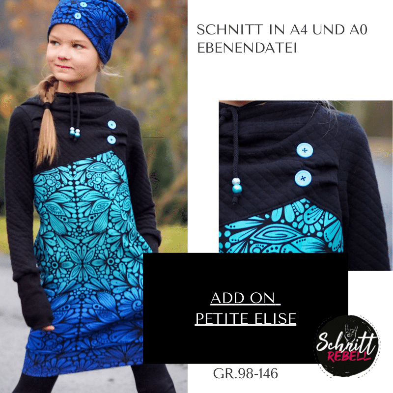Schnittrebell Petite Elise Add On Hoodiekleid Gr.98-146 Mädchen PDF