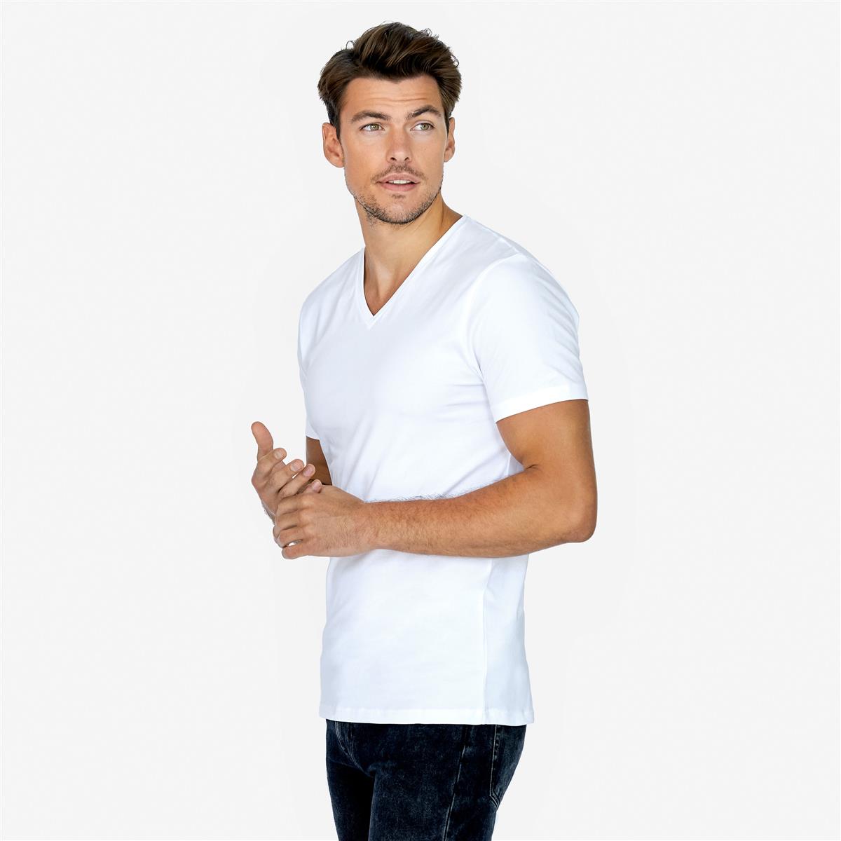 marlowe nature 2-Pack V-Neck T-Shirt schwarz Bio