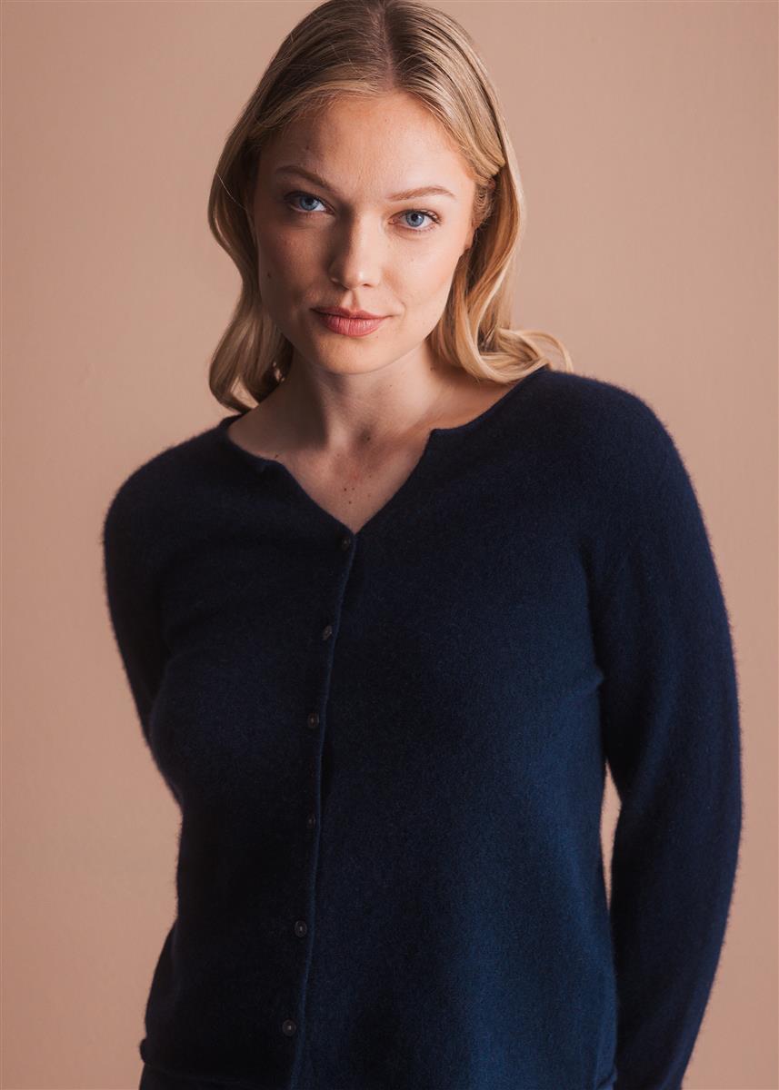 Marlowe Nature Kathy Strickjacke Kaschmir Cardigan navy