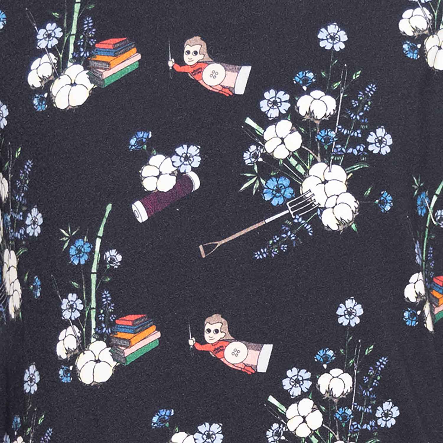Infantium Victoria Kleid schwarz Blumenprint 104-152 Jersey