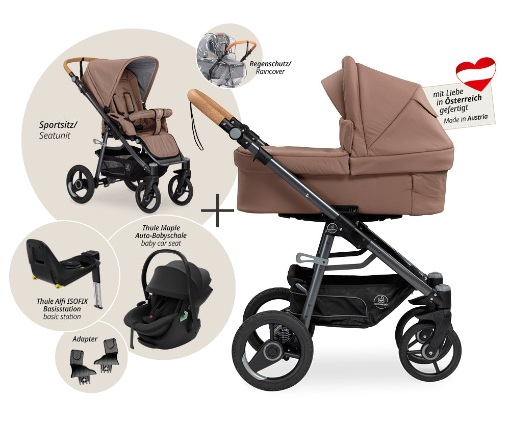 Naturkind Lux Evo 4in1 Kinderwagen mit Autoschale