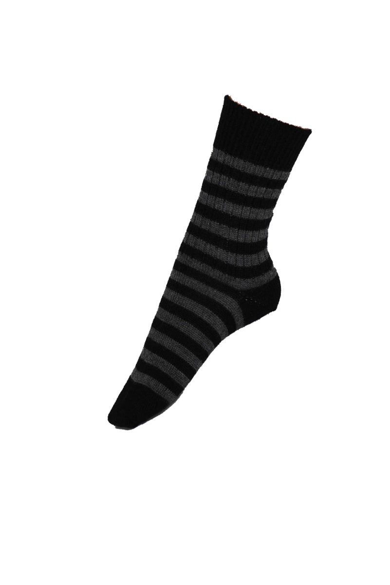 Hirsch Natur Ringelsocke Socken grau/marine 40-41 Wolle
