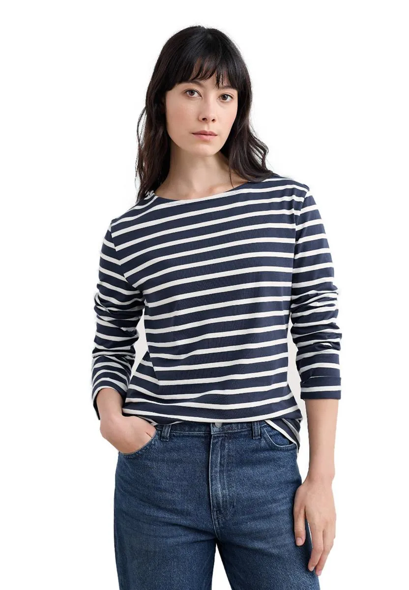 marlowe nature Sailor Shirt breton chalk maritime Bio-Baumwolle