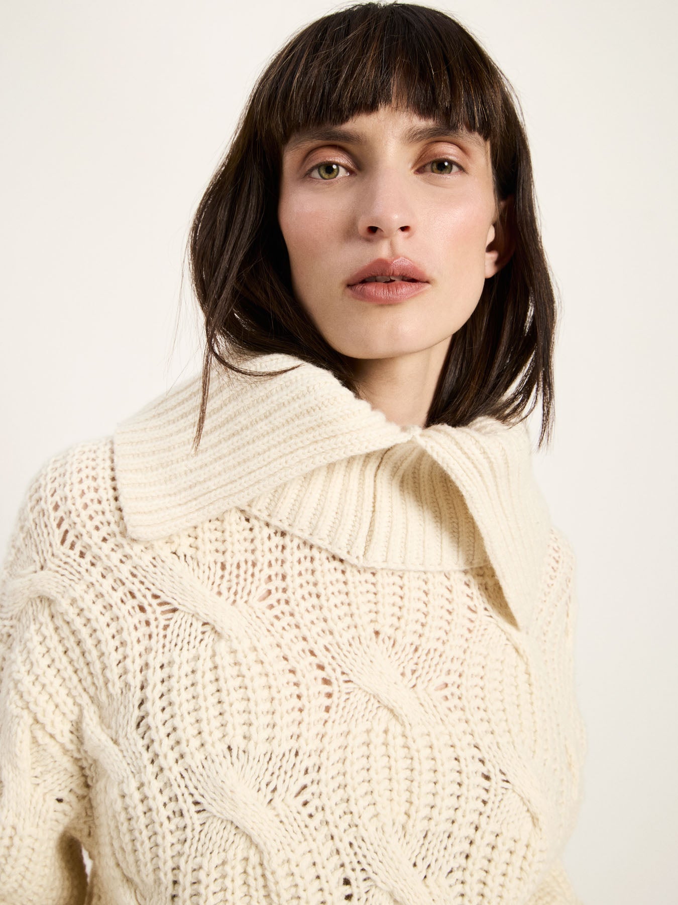 marlowe nature Rippenkragen Strickkragen Bio-Wolle midnight Einheitsgr