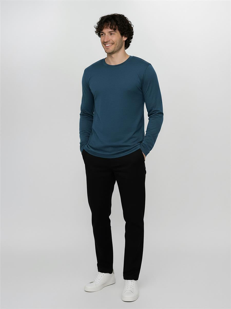 marlowe nature Basic Base Shirt blue pine Merino