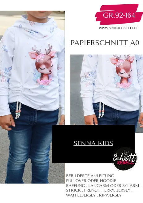 Schnittrebell Senna Kids Pullover Schnittmuster Gr. 92-164
