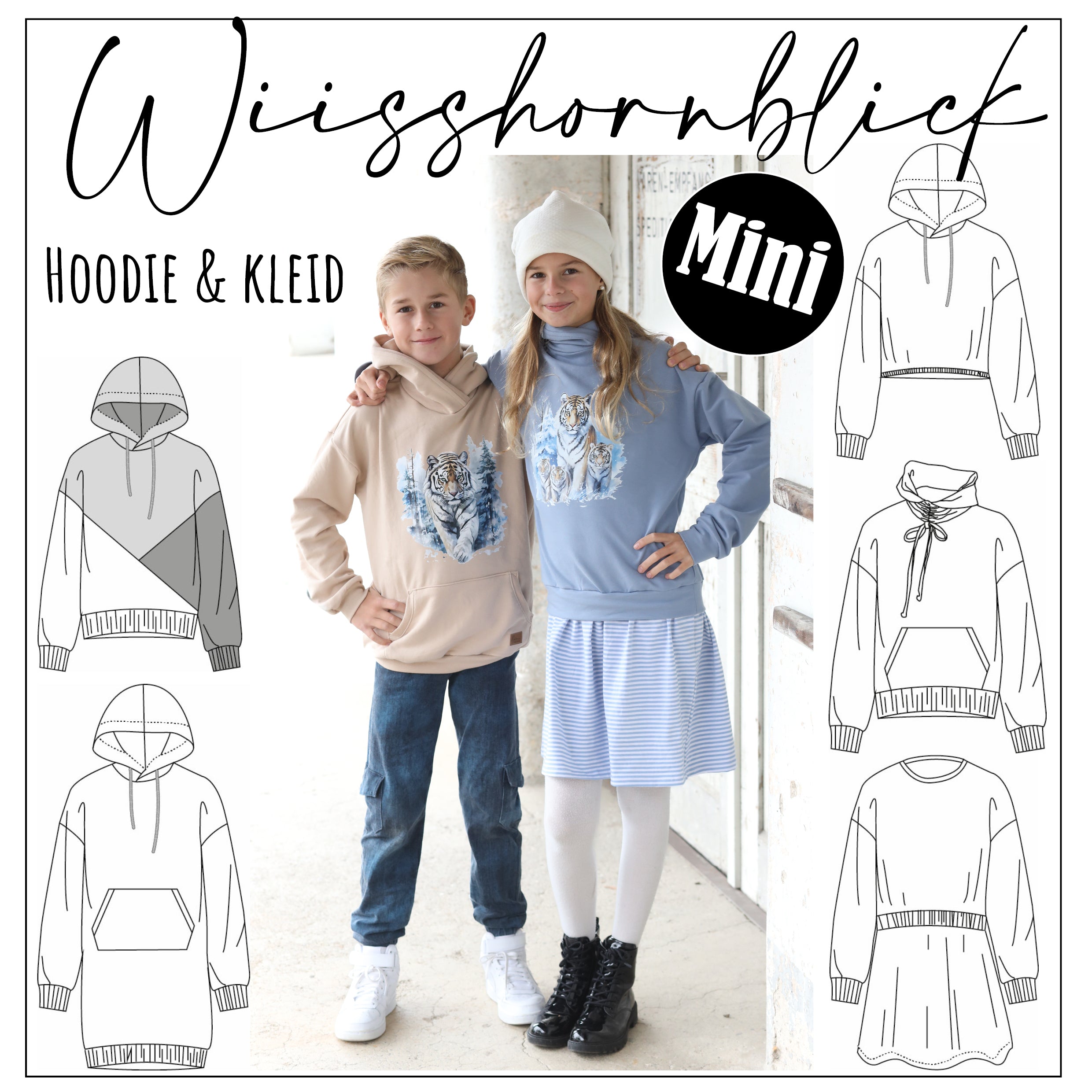 Moeve Design Mini Wiisshornblick Schnittmuster Hoodie Gr. 86-164