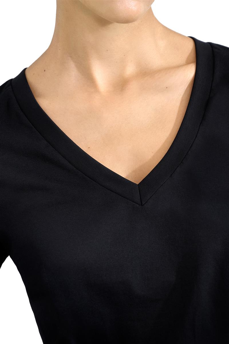 marlowe nature Shirts V-Neck regular T-Shirt black Bio-Baumwolle