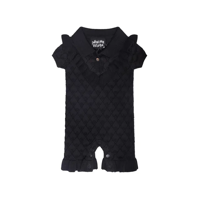 Infantium Victoria Black Baby Onesie Strampler 68-92 Bio-Baumwolle