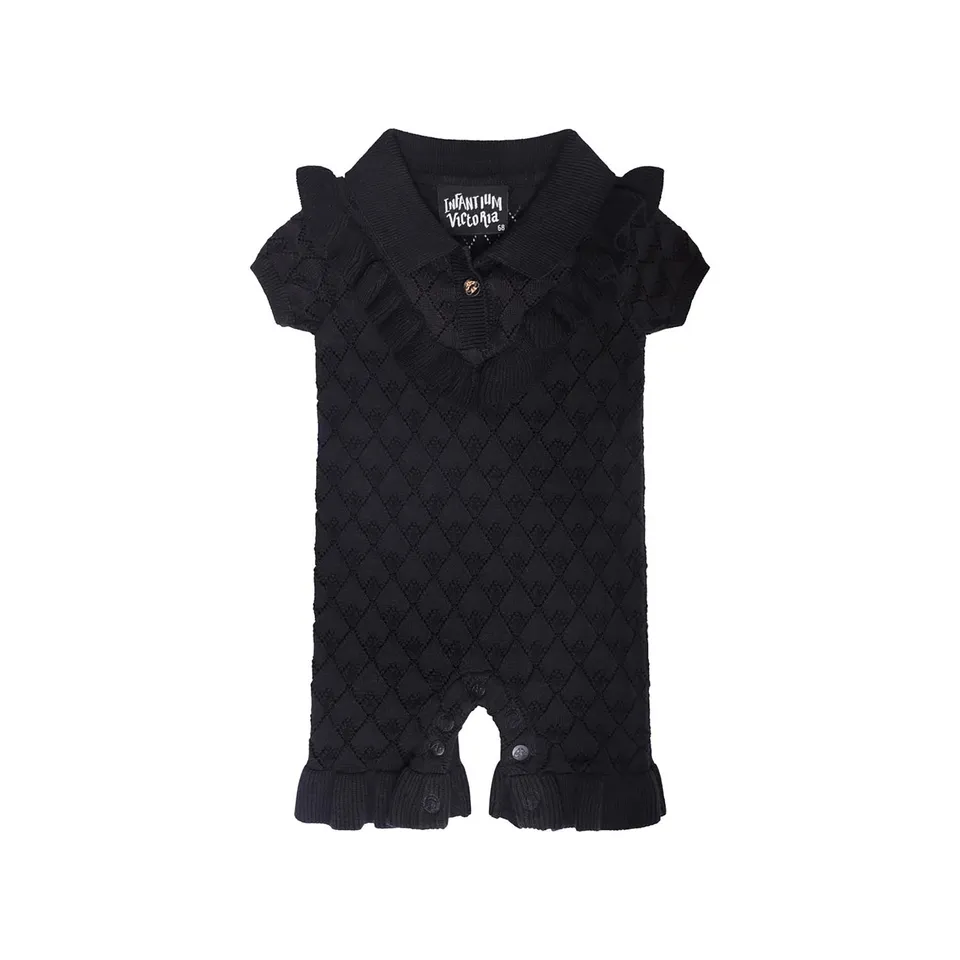 Infantium Victoria Black Baby Onesie Strampler 68-92 Bio-Baumwolle