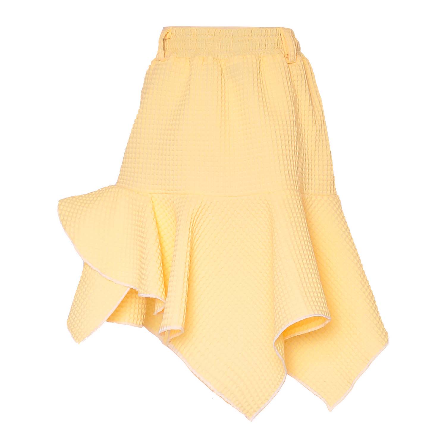Infantium Victoria Yellow Waffle Midi Mädchenrock Gelb Baumwolle