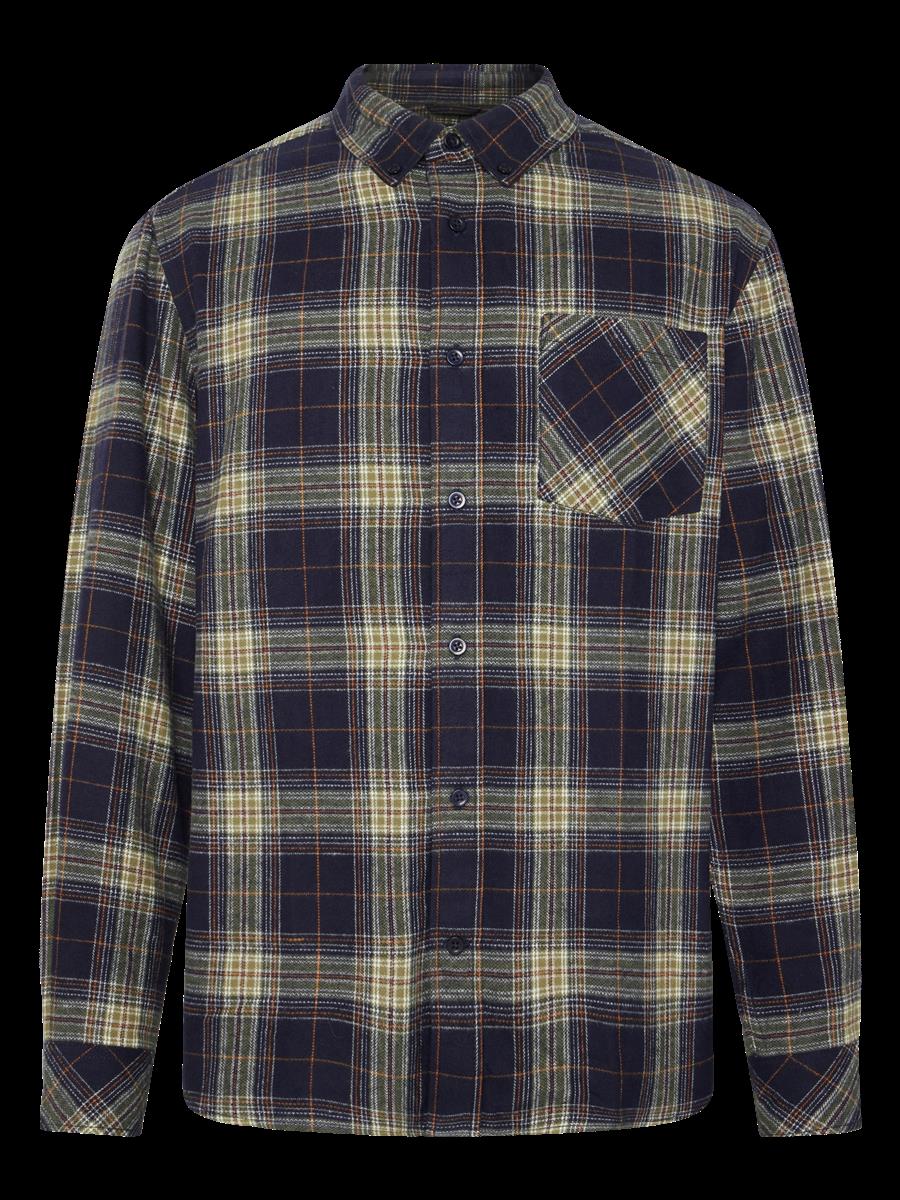 marlowe nature Organic Checked Flannel Karohemd blue check Bio