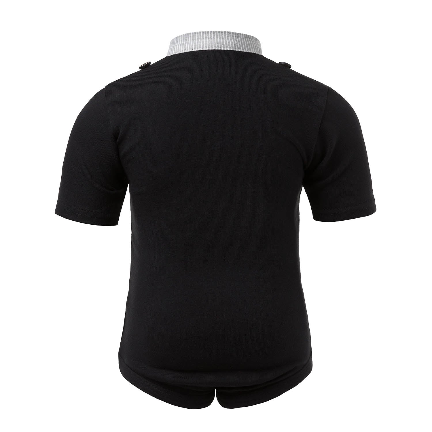 Infantium Victoria Plastron Bodysuit Body schwarz Kurzarm