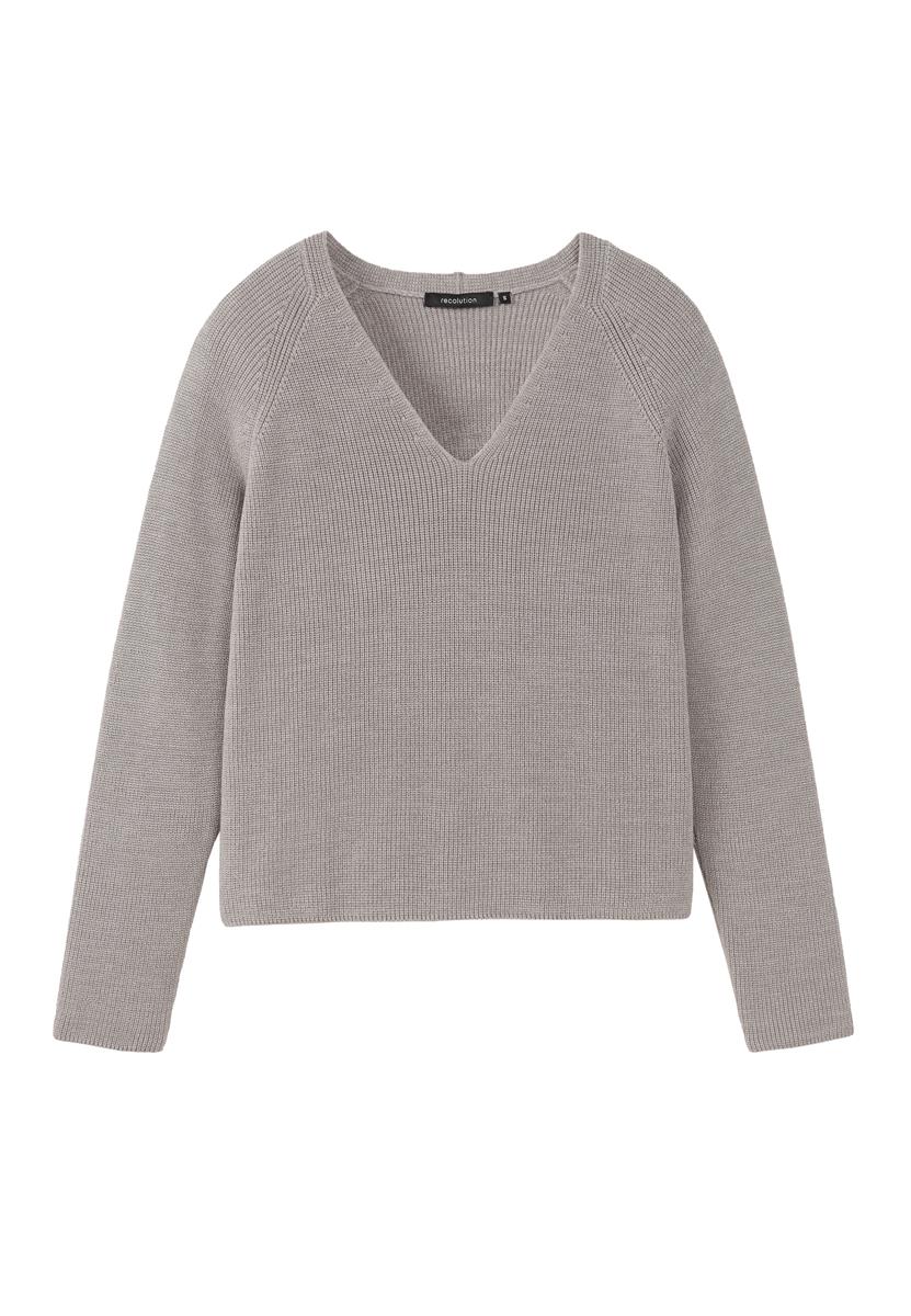marlowe nature Arugula Pullover schwarz S Bio-Baumwolle V-Ausschnitt