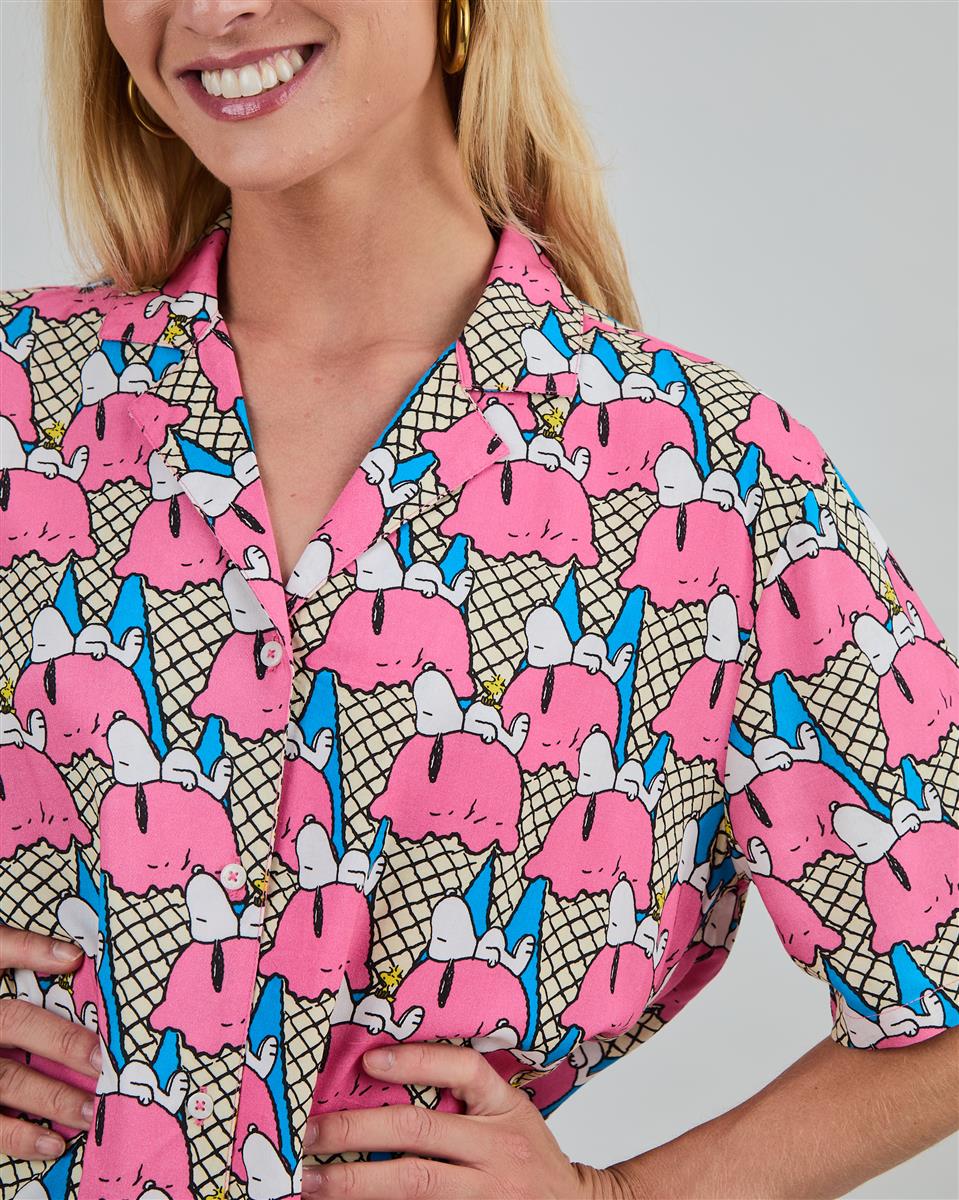 marlowe nature Peanuts Gelato Aloha Blouse Bluse pink Viskose