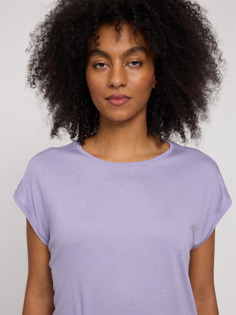 Marlowe Nature Ecovero Viscose Cropped T-Shirt steel blue