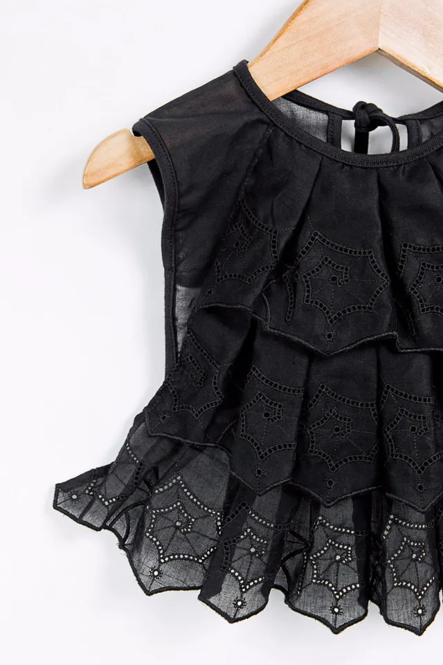 Infantium Victoria Spiderweb Lace Bib Latz schwarz Spitze