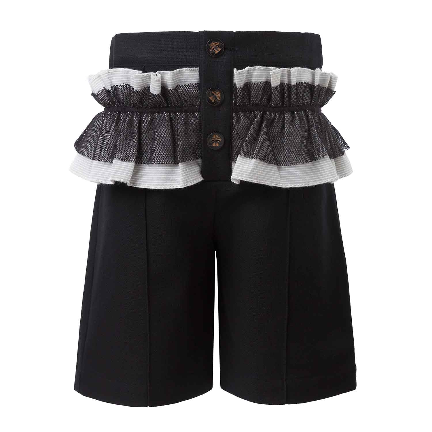 Infantium Victoria Shorts mit Rüschen schwarze Shorts Baumwolle