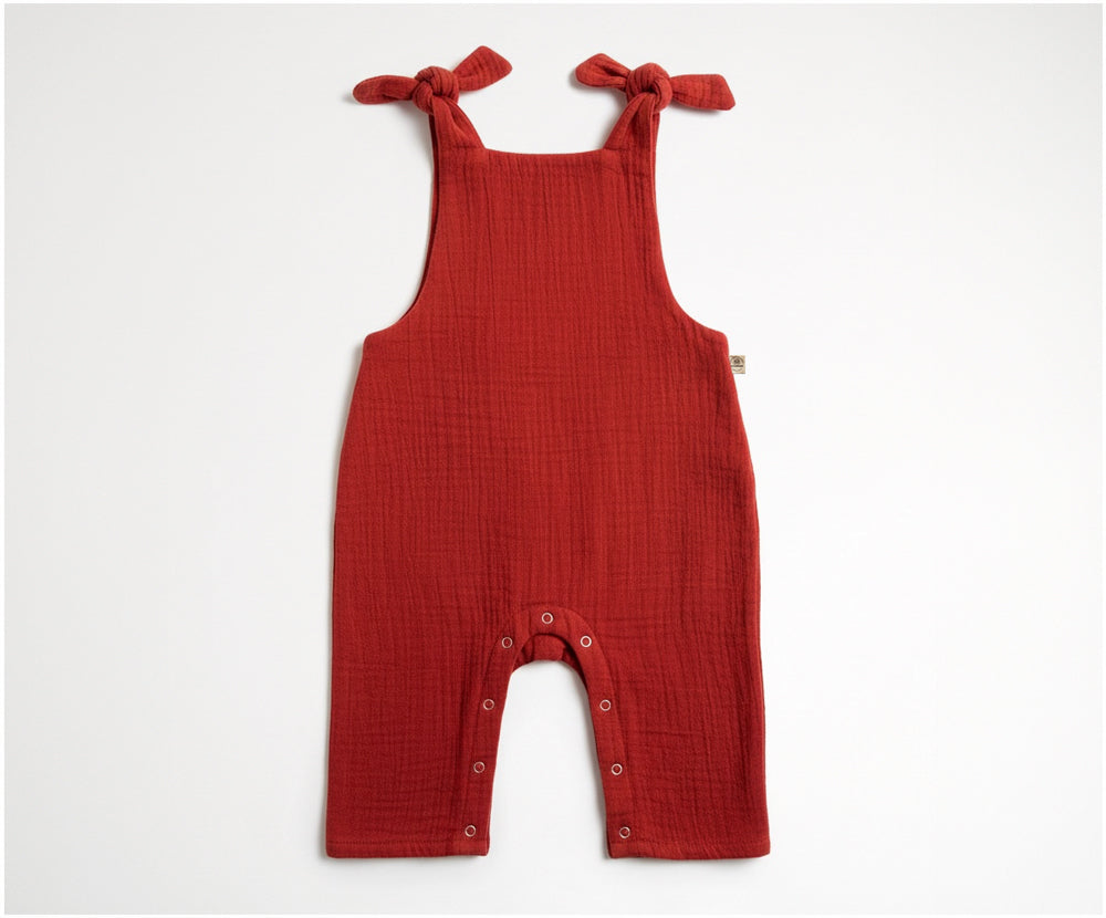 Naturkind Musselin Latzhose lang Babyhose Navy Baumwolle GOTS