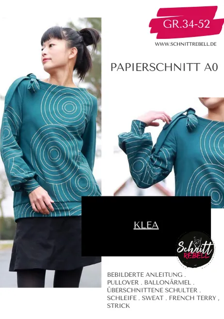 Schnittrebell Klea Papierschnitt Pullover Gr. 34-52 Schleife
