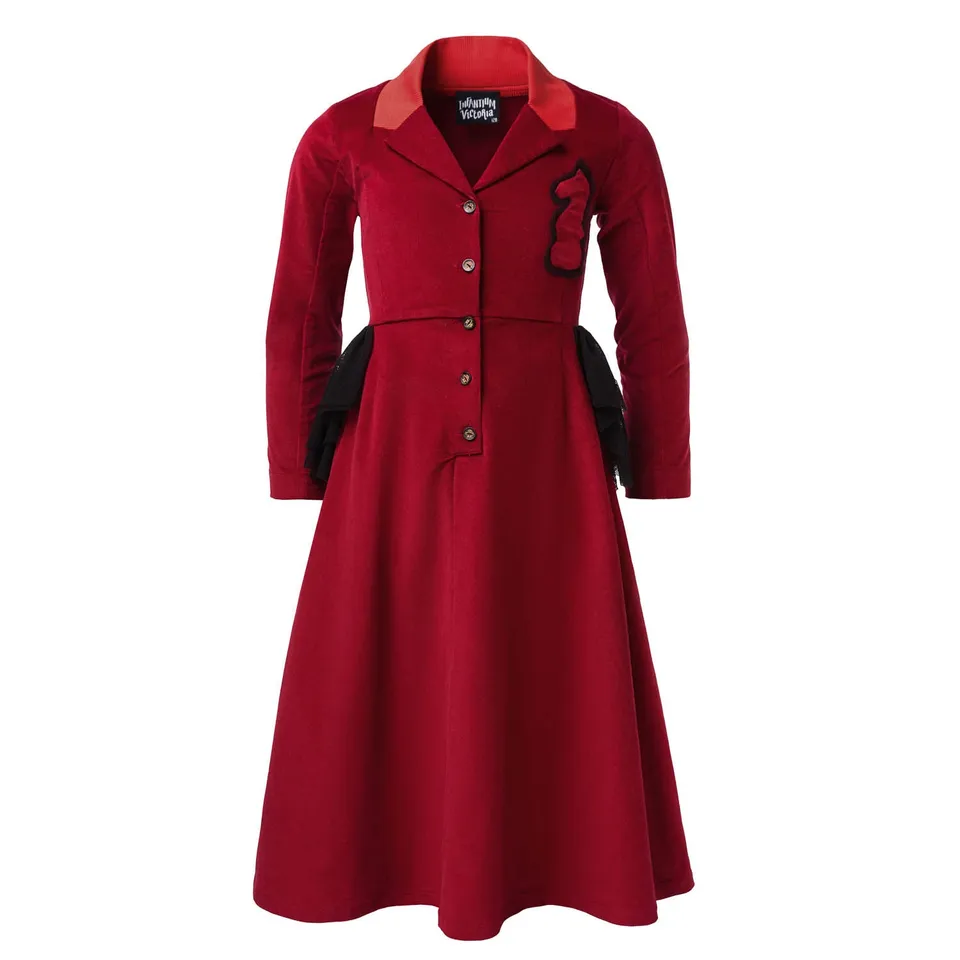 Infantium Victoria Red Velvet Bustle Kleid Mädchen Rot