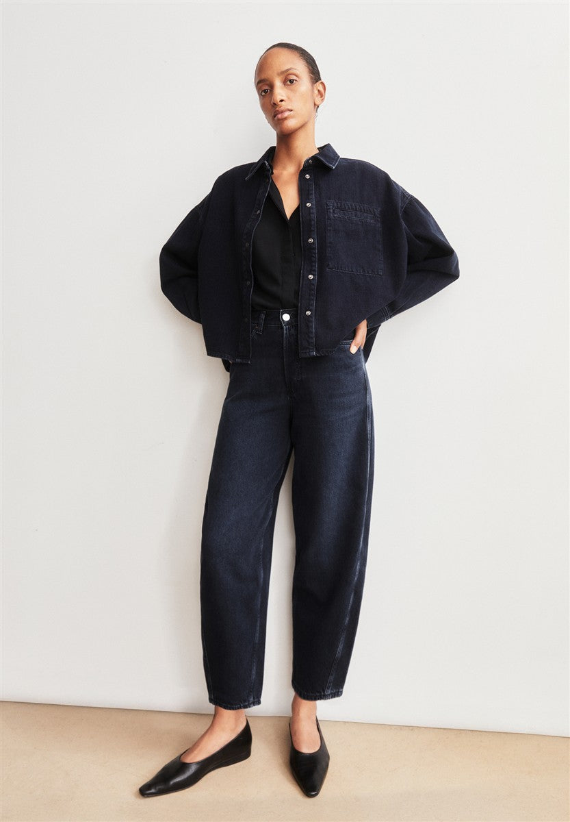 marlowe nature Baarly High Waist Barrel Jean fluid ink Bio