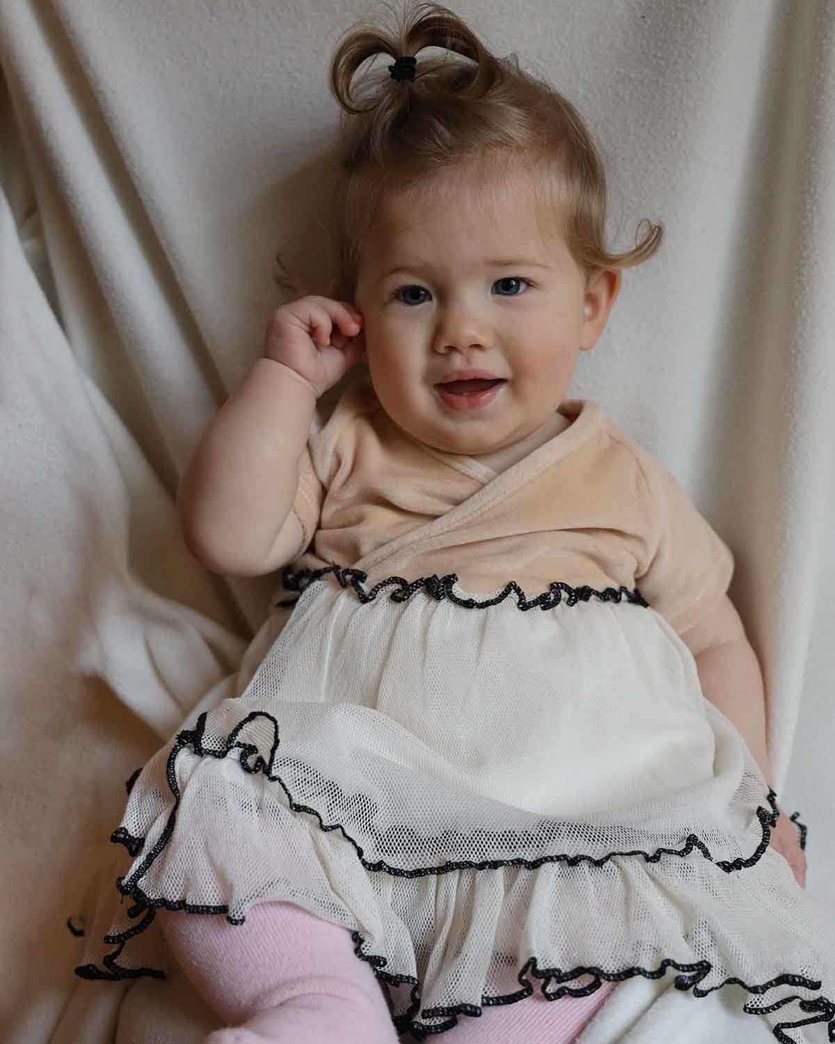 Infantium Victoria Tulle Babykleid Tüll Beige 68
